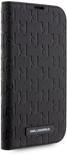 Karl Lagerfeld iPhone 14 Pro Max Book Case Saffiano Monogram Black