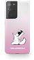 Karl Lagerfeld PC/TPU Choupette Eats Samsung Galaxy S21 Ultra Gradient Pink tok - Telefon tok