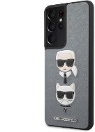 Karl Lagerfeld Saffiano K&C Heads Cover for Samsung Galaxy S21 Ultra Silver - Phone Cover
