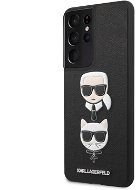 Karl Lagerfeld Saffiano K&C Heads Cover for Samsung Galaxy S21 Ultra Black - Phone Cover