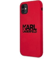 Karl Lagerfeld Stack Schwarzes Logo Silikonhülle für Apple iPhone 11 Rot - Handyhülle