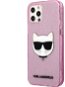 Karl Lagerfeld Choupette Head Glitter Apple iPhone 12/12 Pro rózsaszín tok - Telefon tok