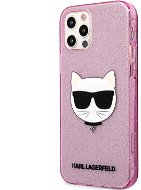 Karl Lagerfeld Choupette Head Glitter Kryt na Apple iPhone 12/12 Pro Pink - Kryt na mobil