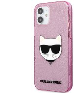 Karl Lagerfeld Choupette Head Glitter Kryt na Apple iPhone 12 mini Pink - Kryt na mobil
