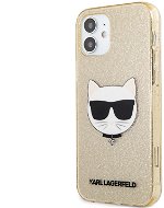 Karl Lagerfeld Choupette Head Glitter Cover for Apple iPhone 12 mini, Gold - Phone Cover
