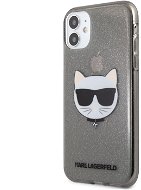 Karl Lagerfeld Choupette Head Glitter Cover for Apple iPhone 11, Black - Phone Cover
