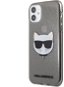 Karl Lagerfeld Choupette Head Glitter Kryt für Apple iPhone 11 Schwarz - Handyhülle