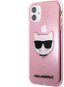 Karl Lagerfeld Choupette Head Glitter Apple iPhone 11 rózsaszín tok - Telefon tok