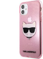 Karl Lagerfeld Choupette Head Glitter Kryt na Apple iPhone 11 Pink - Kryt na mobil