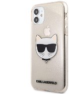 Karl Lagerfeld Choupette Head Glitter Kryt na Apple iPhone 11 Gold - Kryt na mobil