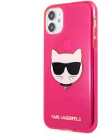 Karl Lagerfeld TPU Choupette Head Apple iPhone 11 Fluo Pink tok - Telefon tok