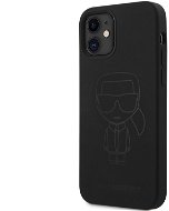 Karl Lagerfeld Iconic Outline Silicone Case for Apple iPhone 12 mini, Tone on Tone Black - Phone Cover