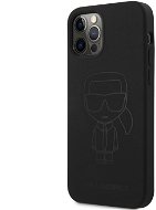 Karl Lagerfeld Iconic Outline Silicone Case for Apple iPhone 12 Pro Max, Tone on Tone Black - Phone Cover