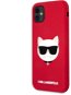 Karl Lagerfeld Choupette Head Apple iPhone 11 piros szilikon tok - Telefon tok