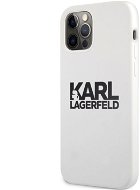 Karl Lagerfeld Stack Black Logo Silicone Case for Apple iPhone 12 Pro Max, White - Phone Cover