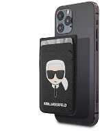 Karl Lagerfeld Saffiano Magnetic Wallet Karl Head, Black - Mobile Case
