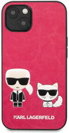 Karl Lagerfeld and Choupette PU Leather for Apple iPhone 13, Fuchsia - Phone Cover