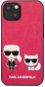 Karl Lagerfeld and Choupette PU Leather for Apple iPhone 13, Fuchsia - Phone Cover