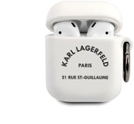 Karl Lagerfeld Rue St Guillaume Silikónové Puzdro pre Airpods 1/2 White - Puzdro na slúchadlá
