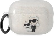 Karl Lagerfeld 3D Logo NFT Karl and Choupette TPU Glitter Pouzdro pro Airpods Pro 2 White - Headphone Case