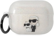 Karl Lagerfeld 3D Logo NFT Karl and Choupette TPU Glitter Case for Airpods Pro 2 White - Headphone Case