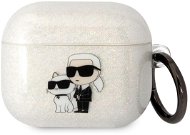 Karl Lagerfeld 3D Logo NFT Karl and Choupette TPU Glitter Puzdro na Airpods 3 White - Puzdro na slúchadlá