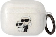 Karl Lagerfeld 3D Logo NFT Karl and Choupette TPU Glitter Case for Airpods Pro White - Headphone Case
