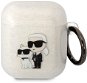 Karl Lagerfeld 3D Logo NFT Karl and Choupette TPU Glitter Pouzdro pro Airpods 1/2 White - Headphone Case