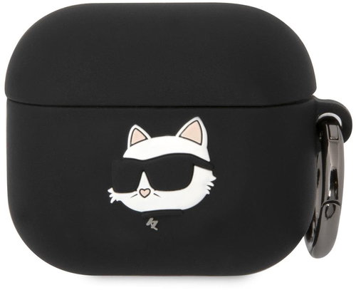 Karl Lagerfeld 3D Logo NFT Choupette Head Silicone Case for Airpods 3 Black - Headphone Case - Main image