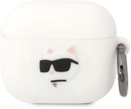 Karl Lagerfeld 3D Logo NFT Choupette Head Silikónové Puzdro na Airpods 3 White - Puzdro na slúchadlá