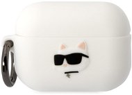 Karl Lagerfeld 3D Logo NFT Choupette Head Silikónové Puzdro na Airpods Pro 2 White - Puzdro na slúchadlá