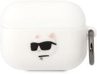 Karl Lagerfeld 3D Logo NFT Choupette Head Silikónové Puzdro na Airpods Pro White - Puzdro na slúchadlá