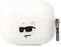Karl Lagerfeld 3D Logo NFT Choupette Head Silikonové Pouzdro pro Airpods Pro White - Pouzdro na sluchátka