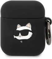 Karl Lagerfeld 3D Logo NFT Choupette Head Silikonové Pouzdro pro Airpods 1/2 Black - Headphone Case