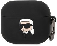 Karl Lagerfeld 3D Logo NFT Karl Head Silikónové Puzdro na Airpods 3 Black - Puzdro na slúchadlá