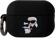 Karl Lagerfeld 3D Logo NFT Karl and Choupette Silikónové Puzdro na AirPods Pro 2 Black - Puzdro na slúchadlá