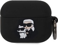 Karl Lagerfeld 3D Logo NFT Karl and Choupette Silikónové Puzdro na AirPods Pro Black - Puzdro na slúchadlá
