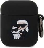 Karl Lagerfeld 3D Logo NFT Karl and Choupette Silikónové Puzdro na AirPods 1/2 Black - Puzdro na slúchadlá