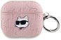 Karl Lagerfeld Embossed Choupette Head AirPods 3 rózsaszín PU tok - Fülhallgató tok