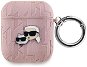Karl Lagerfeld PU Embossed Karl and Choupette Heads Pouzdro pro AirPods 1/2 Pink - Headphone Case