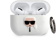 Karl Lagerfeld Karl Head Silikónové Puzdro pre Airpods Pro White - Puzdro na slúchadlá