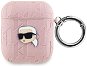 Karl Lagerfeld PU Embossed Karl Head Puzdro na AirPods 1/2 Pink - Puzdro na slúchadlá