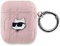 Karl Lagerfeld PU Embossed Choupette Head AirPods tok 1/2 Pink - Fülhallgató tok
