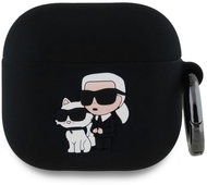 Karl Lagerfeld 3D Logo NFT Karl and Choupette Silicone Case for AirPods 4 Black - Headphone Case