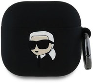 Karl Lagerfeld 3D Logo NFT Karl Head Silicone Case for AirPods 4 Black - Headphone Case
