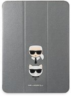 Karl Lagerfeld and Choupette Head Saffiano Puzdro pre Apple iPad Pro 12.9 (2021) Silver - Puzdro na tablet