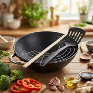 kamille Cast iron wok 32 × 11 cm - Wok Pan