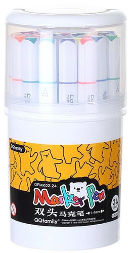 Comix Set of coloured double-headed markers QFMK02-24, 24 pcs - Markers - Main image