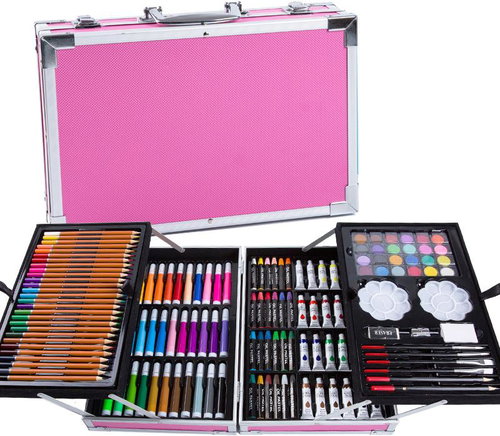 Verk Art set in pink case 145 pcs - Art Supplies - Main image