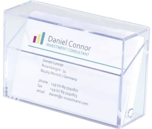 SIGEL Business card box plastic clear - Business Card Holder - Main image